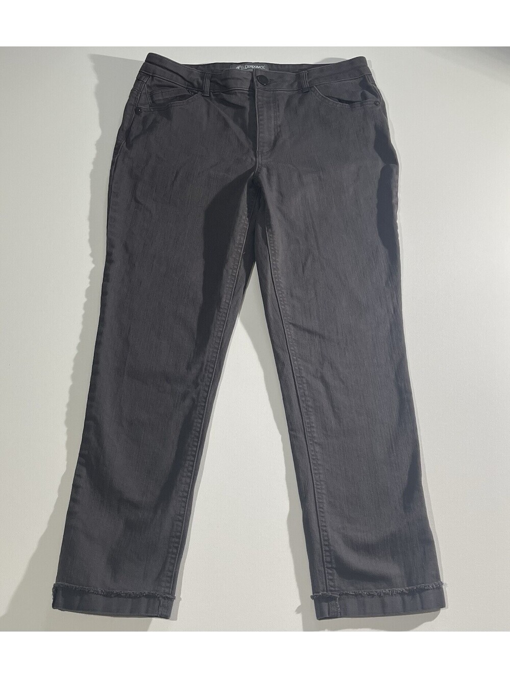 Democracy Jeans Womens Sz 8 Smoke Gray Straight Flex-ellent Denim Stretch Pants